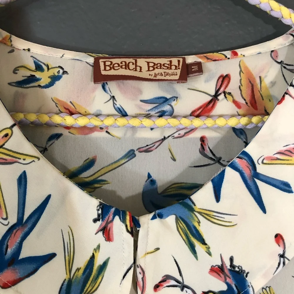 Beach Bash by Art/Tatyana Bird Button Down Top - Picture 3 of 8